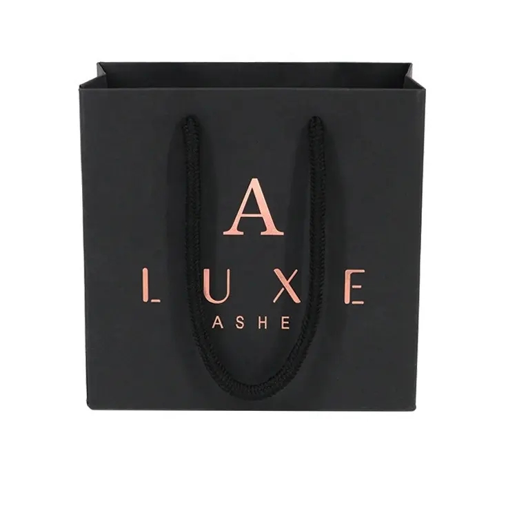 Black Gift Carrier Paper Bag for Garment/Shopping/Jewelry Packaging