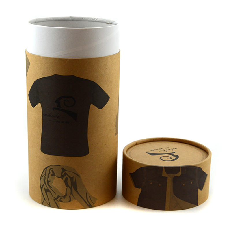 Custom Printed Eco Friendly T Shirt Packaging Kraft Paper Tube